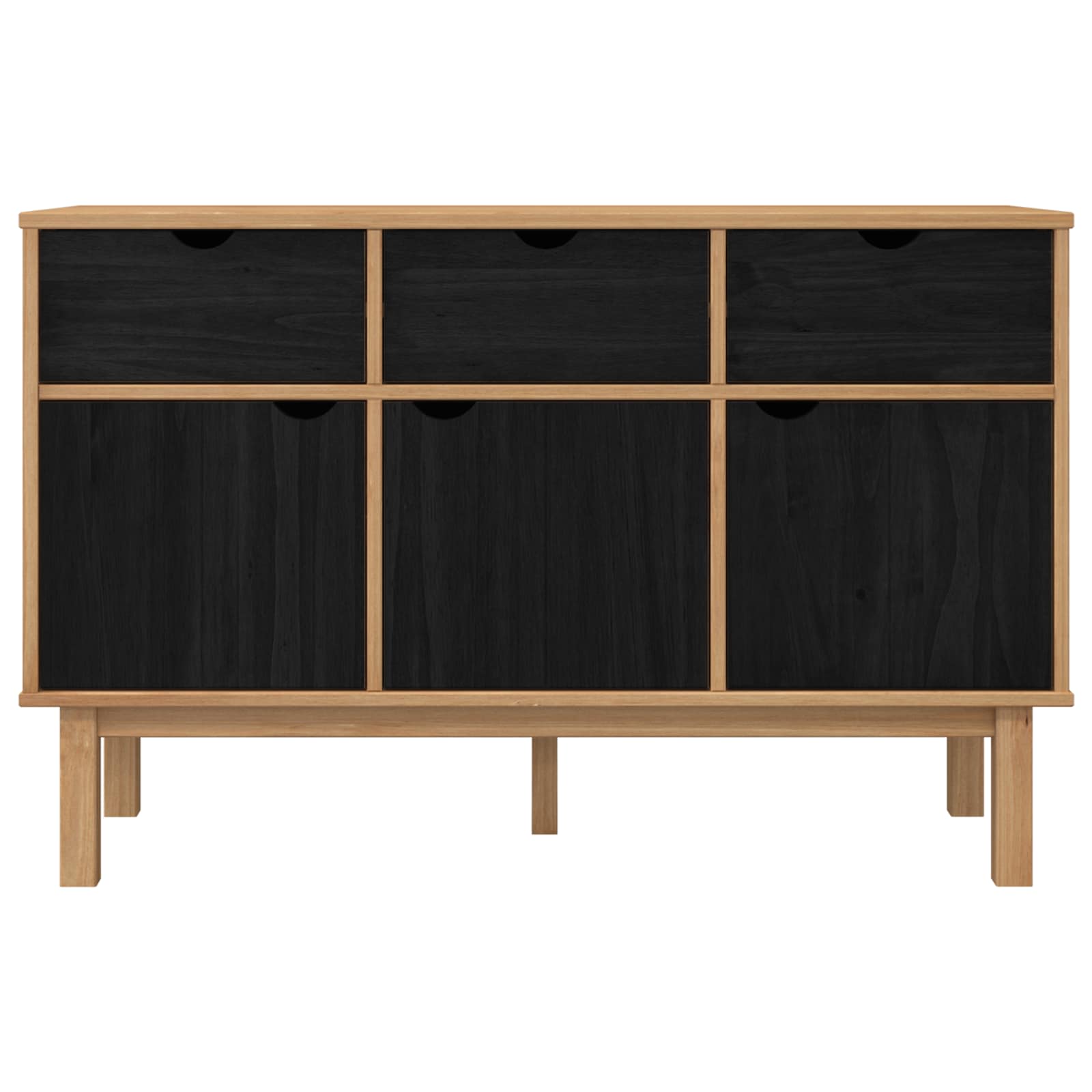vidaXL Sideboard OTTA Braun und Schwarz 114 x 43 x 73,5 cm