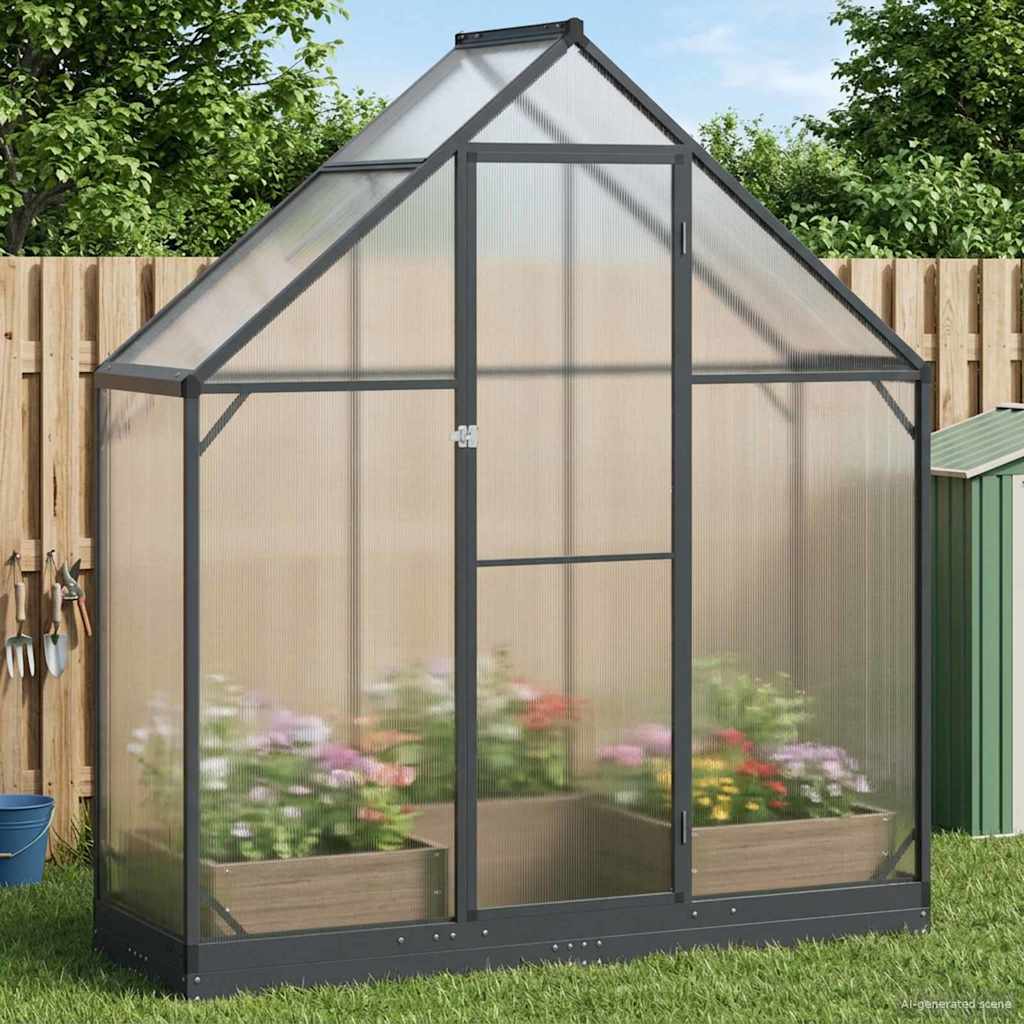 vidaXL Garten Gewächshaus mit Tür Anthrazit 183,5 x 63,5 x 207 cm