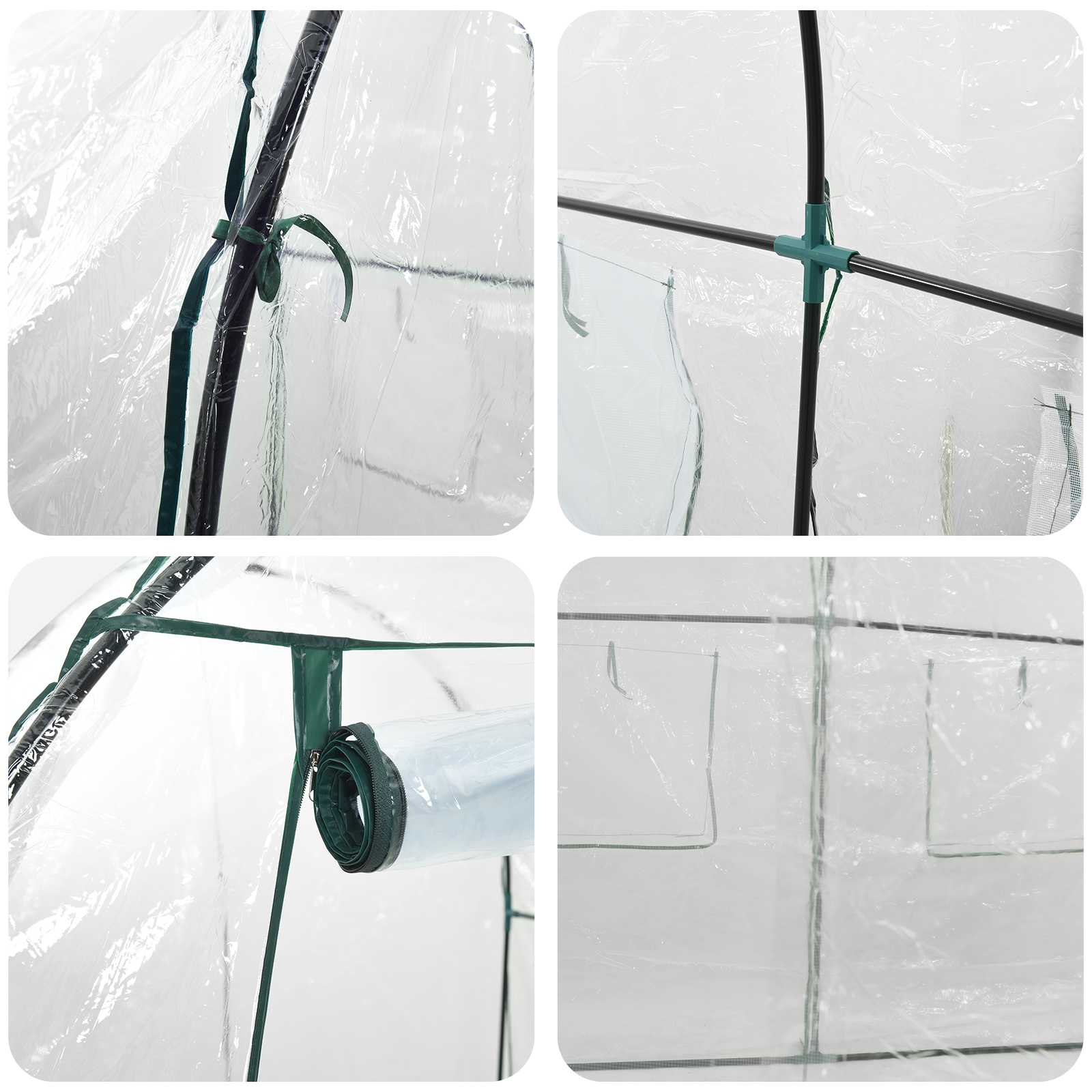 vidaXL Gewächshaus mit Rahmen 160 x 200 x 192,5 cm PVC Transparent