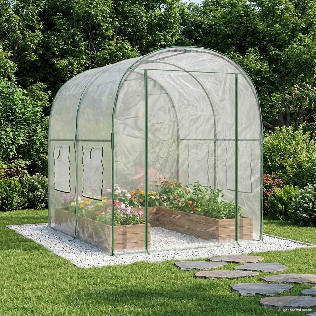 vidaXL Gewächshaus mit Rahmen 160 x 200 x 192,5 cm PVC Transparent