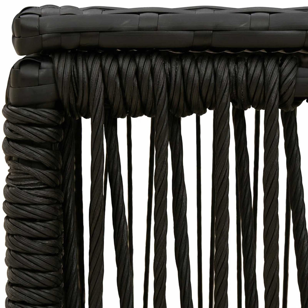 vidaXL Gartentisch Schwarz 55 x 55 x 37 cm PE Rattan und Glas