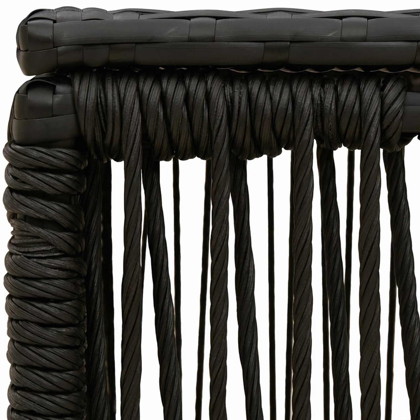 vidaXL Gartentisch Schwarz 55 x 55 x 37 cm PE Rattan und Glas