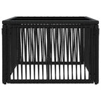 vidaXL Gartentisch Schwarz 55 x 55 x 37 cm PE Rattan und Glas
