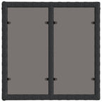 vidaXL Gartentisch Schwarz 55 x 55 x 37 cm PE Rattan und Glas