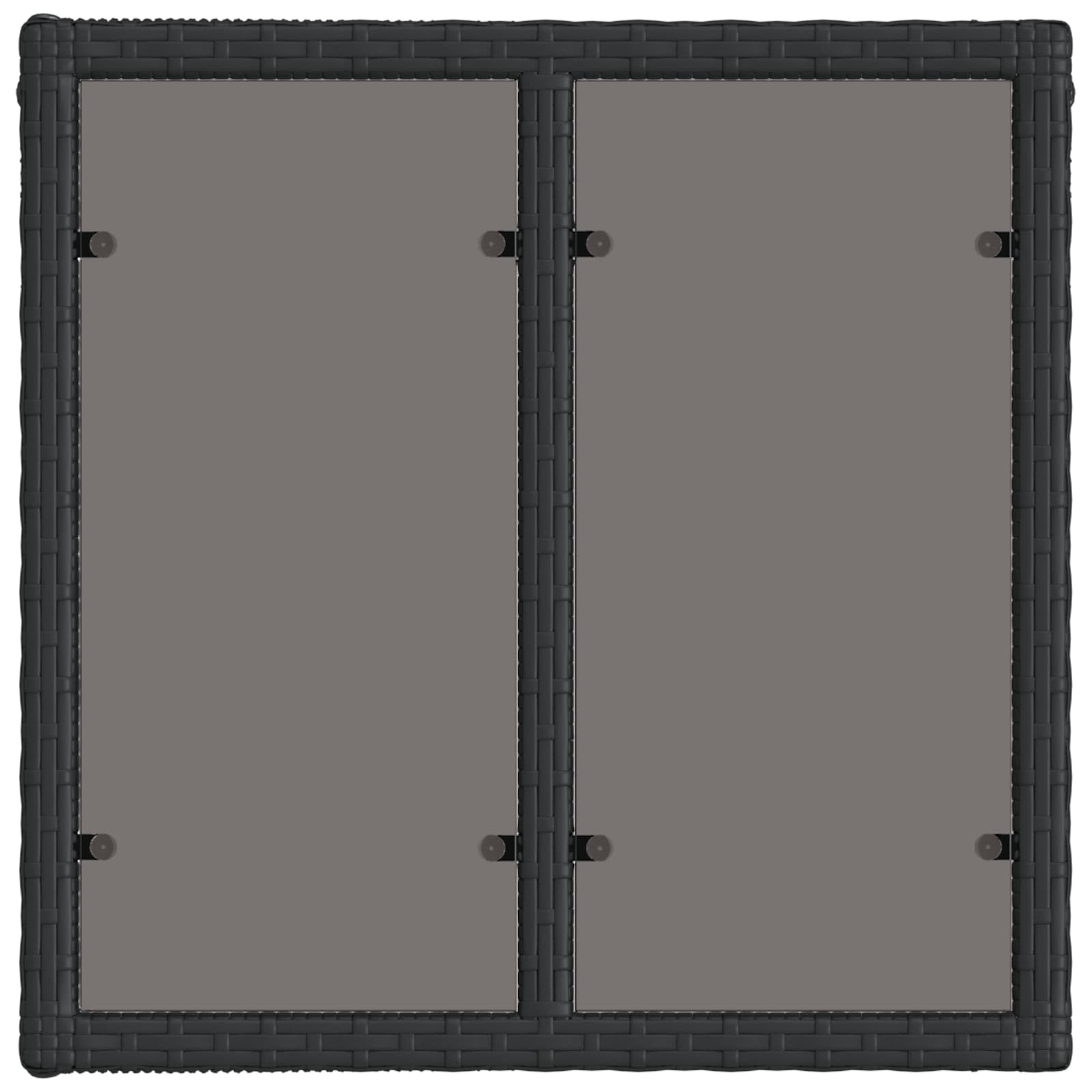 vidaXL Gartentisch Schwarz 55 x 55 x 37 cm PE Rattan und Glas