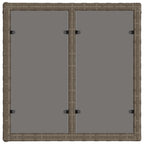 vidaXL Gartentisch Grau und Schwarz 55 x 55 x 37 cm PE Rattan und Glas