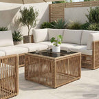 vidaXL Gartentisch Beige und Schwarz 55 x 55 x 37 cm