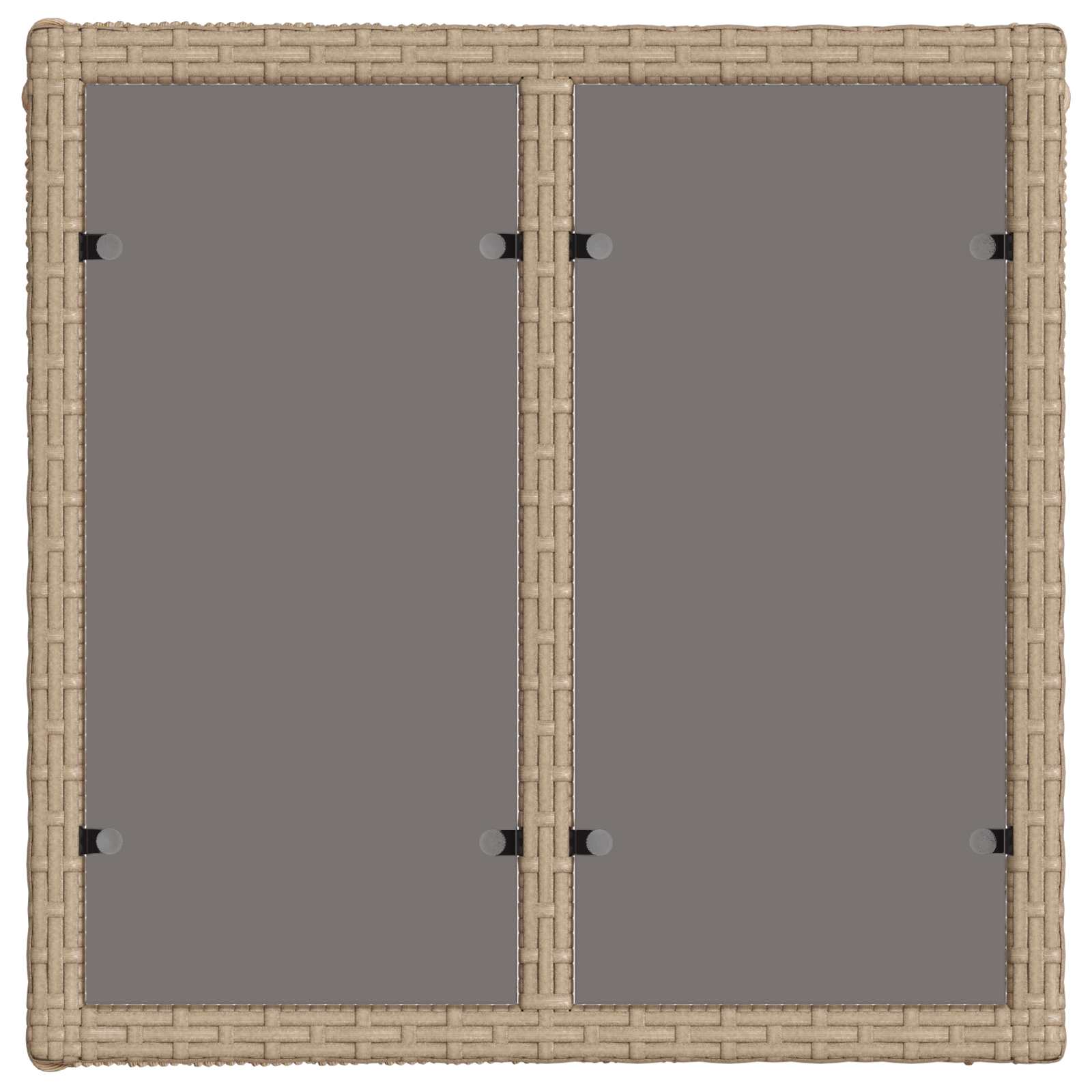 vidaXL Gartentisch Beige und Schwarz 55 x 55 x 37 cm
