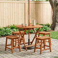vidaXL Klappbarer Gartentisch Braun Ø 90 x 75 cm