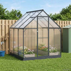 vidaXL Garten Gewächshaus mit Tür Anthrazit 183,5 x 183,5 x 207 cm