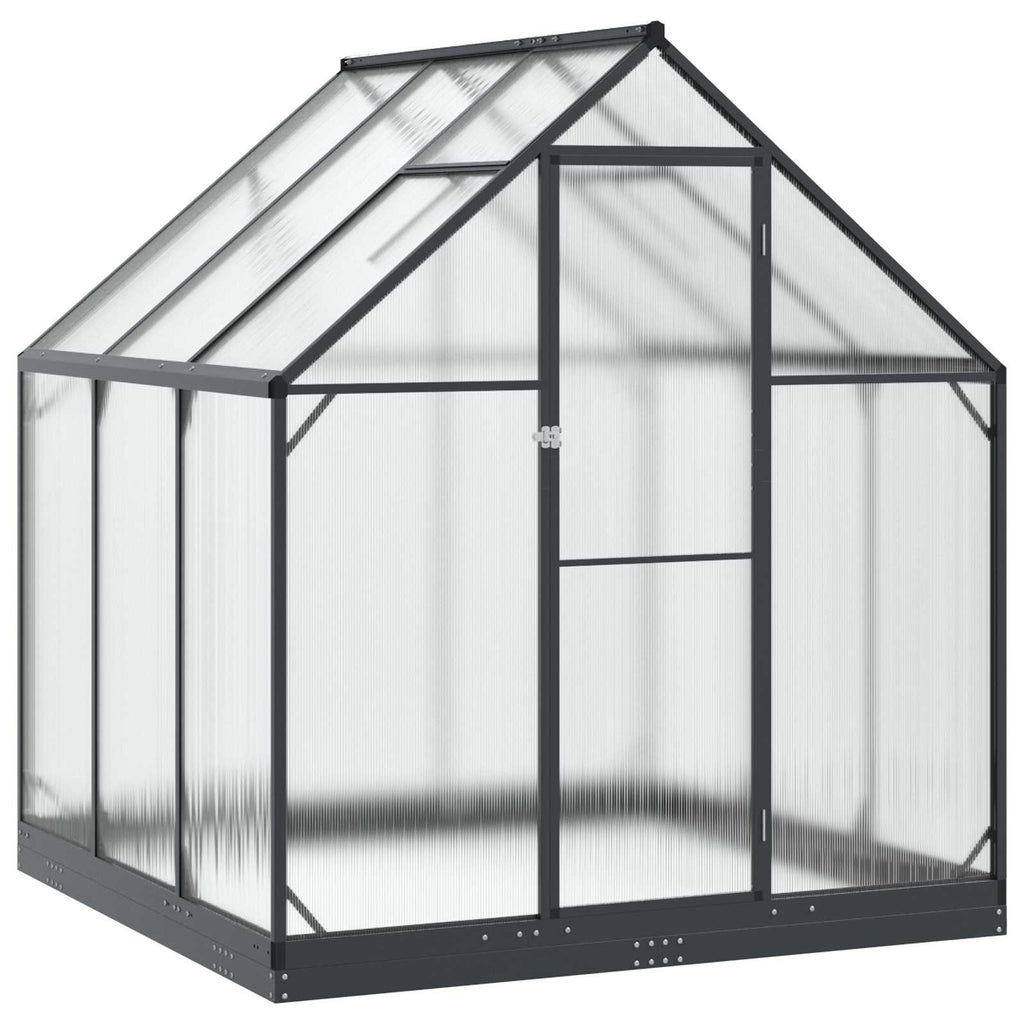 vidaXL Garten Gewächshaus mit Tür Anthrazit 183,5 x 183,5 x 207 cm