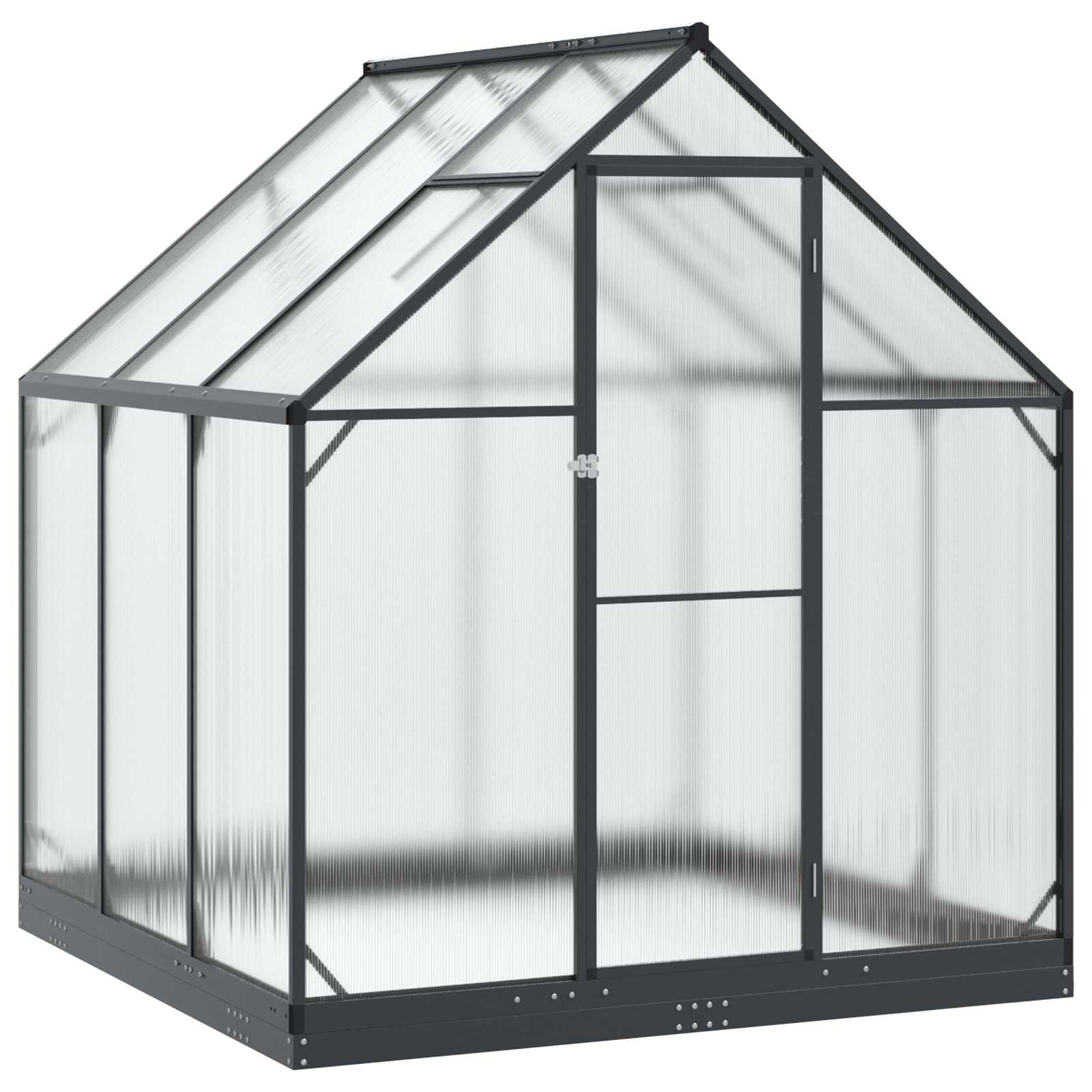 vidaXL Garten Gewächshaus mit Tür Anthrazit 183,5 x 183,5 x 207 cm