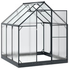 vidaXL Garten Gewächshaus mit Tür Anthrazit 183,5 x 183,5 x 207 cm