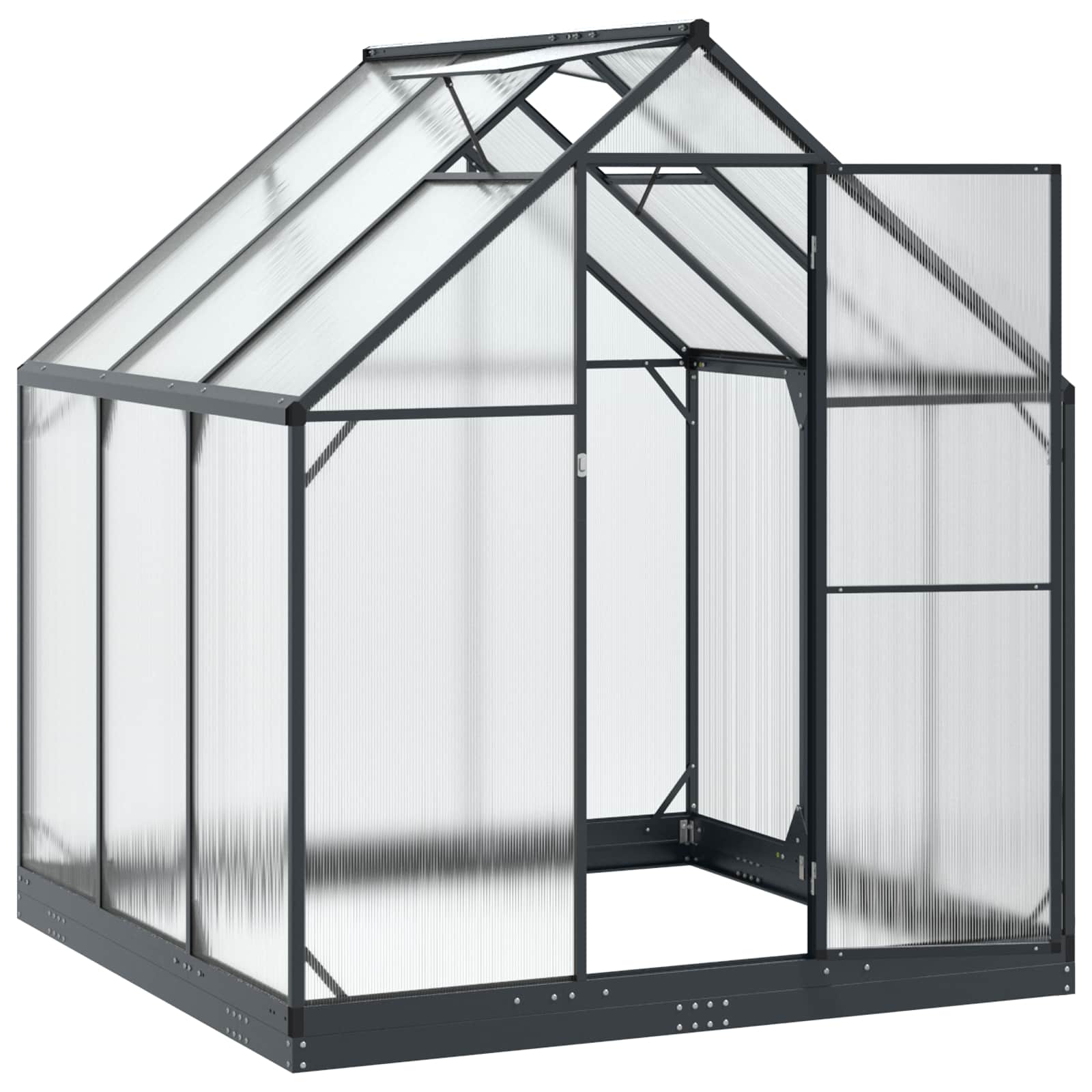 vidaXL Garten Gewächshaus mit Tür Anthrazit 183,5 x 183,5 x 207 cm