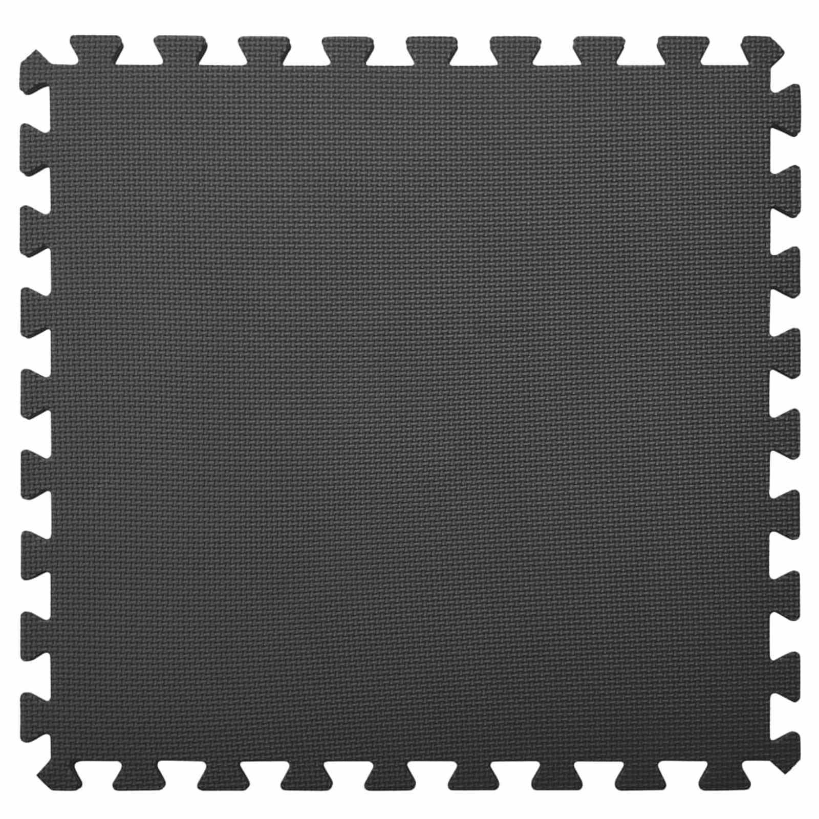 vidaXL Pool Bodenteppich 6 pcs Schwarz 2,16 ㎡ EVA-Schaum