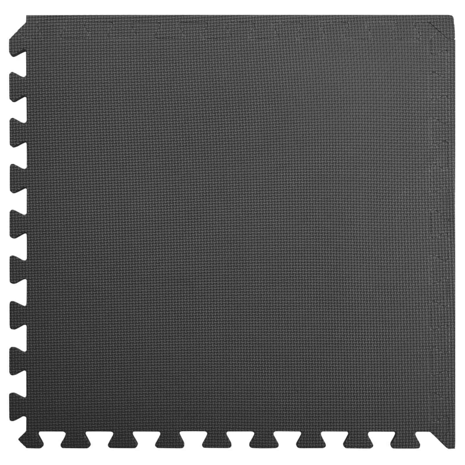 vidaXL Pool Bodenteppich 6 pcs Schwarz 2,16 ㎡ EVA-Schaum