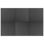 vidaXL Pool Bodenteppich 6 pcs Schwarz 2,16 ㎡ EVA-Schaum