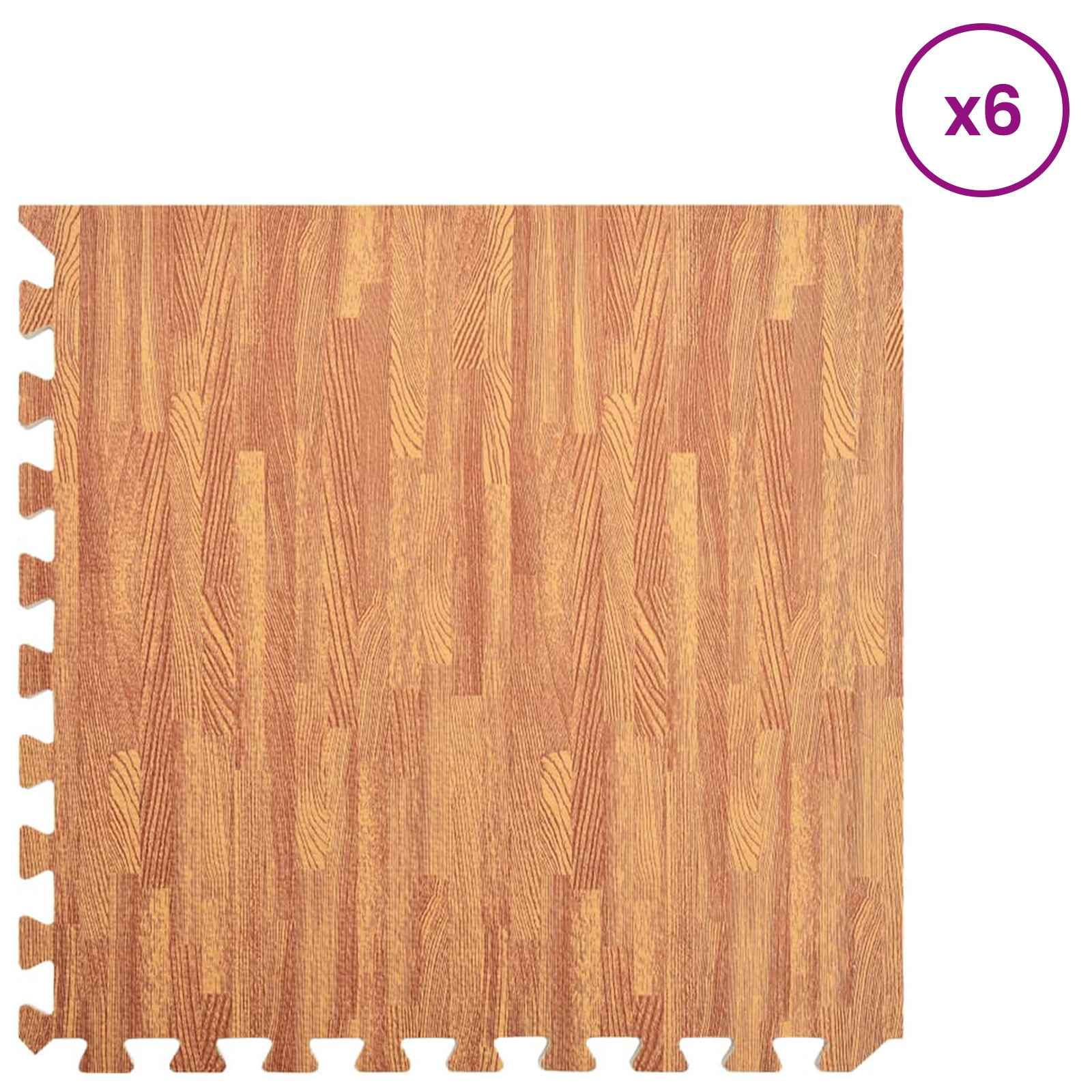 vidaXL Pool Bodenteppich 6 pcs Holz 4,32 ㎡ EVA-Schaum