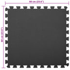 vidaXL Pool Bodenteppich 12 pcs Schwarz 4,32 ㎡ EVA-Schaum