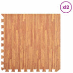 vidaXL Pool Bodenteppich 12 pcs Holz 4,32 ㎡ EVA-Schaum