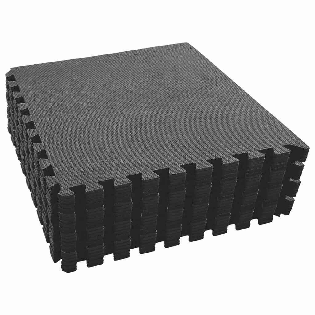 vidaXL Pool Bodenteppich 24 pcs Schwarz 8,64 ㎡ EVA-Schaum