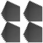 vidaXL Pool Bodenteppich 24 pcs Schwarz 8,64 ㎡ EVA-Schaum