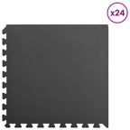 vidaXL Pool Bodenteppich 24 pcs Schwarz 8,64 ㎡ EVA-Schaum