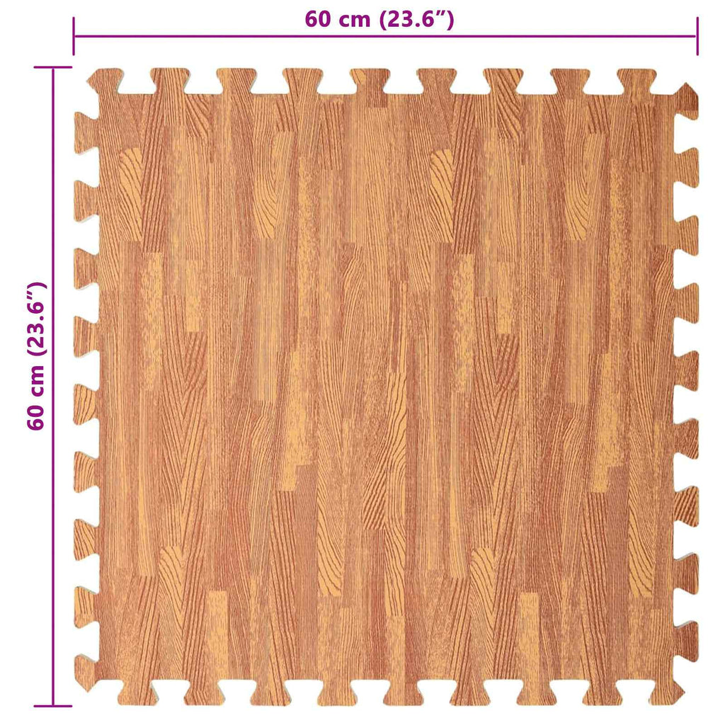 vidaXL Pool Bodenteppich 24 pcs Holz 8,64 ㎡ EVA-Schaum