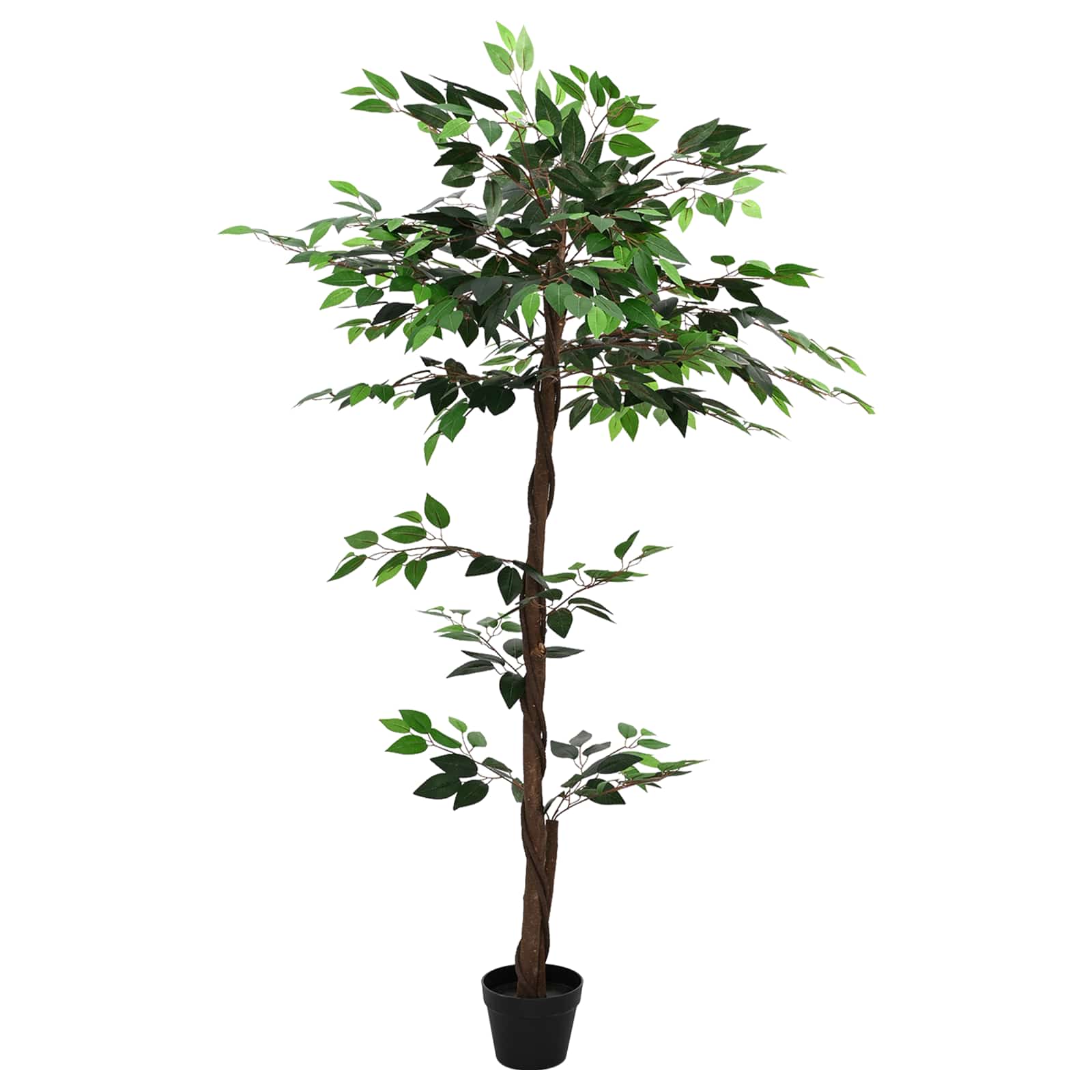 vidaXL Künstliche Ficus-Pflanze Grün 85 x 18 x 160 cm Stoff und Holz