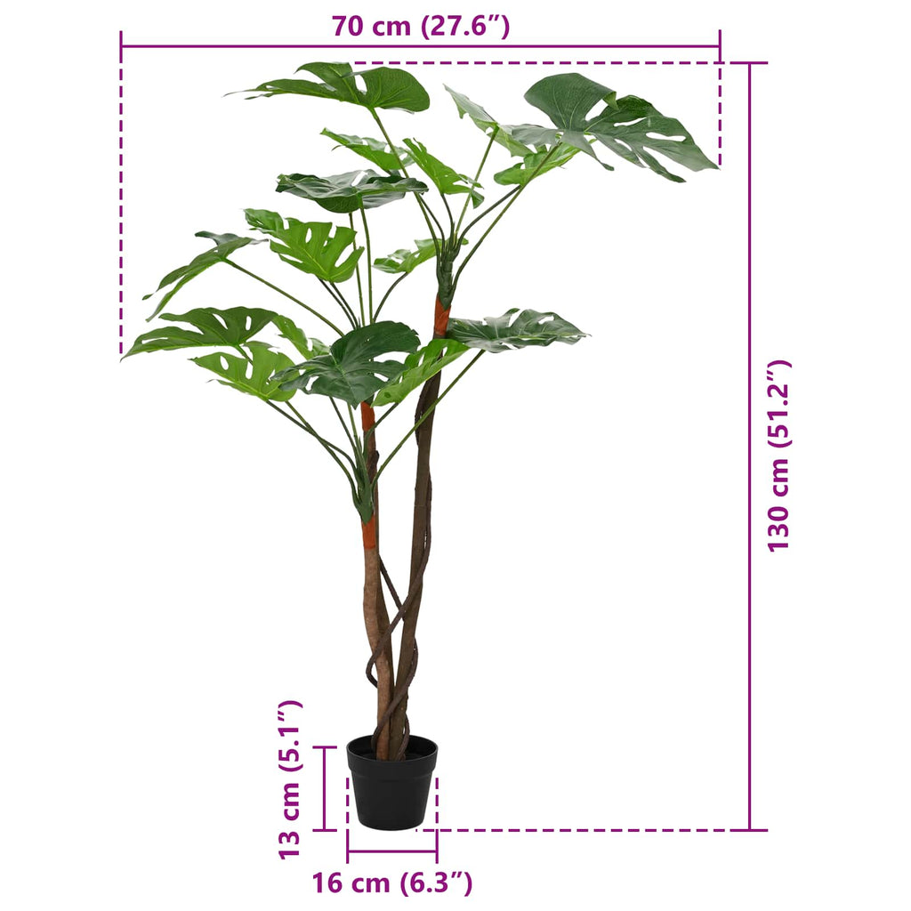 vidaXL Künstliche Monstera Pflanze Grün 70 x 16 x 130 cm