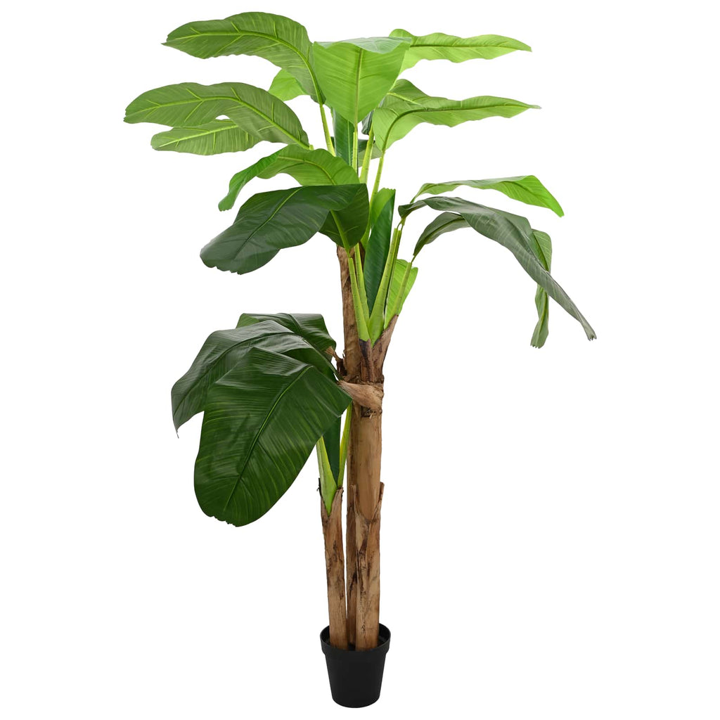 vidaXL Künstlicher Bananenbaum Grün 125 x 25 x 250 cm Stoff und Bambus