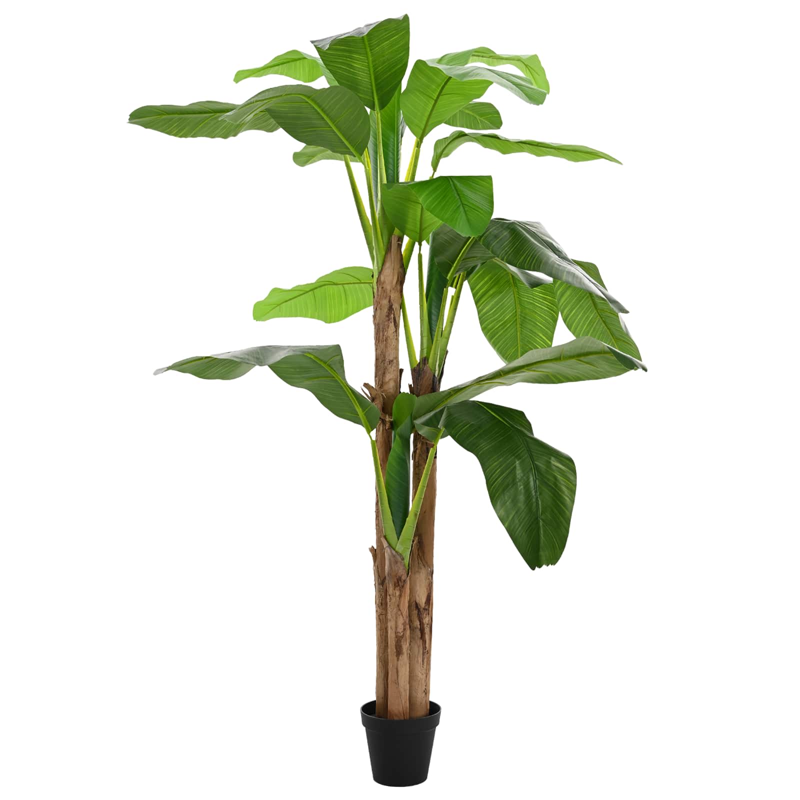 vidaXL Künstlicher Bananenbaum Grün 125 x 25 x 250 cm Stoff und Bambus