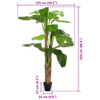 vidaXL Künstlicher Bananenbaum Grün 125 x 25 x 250 cm Stoff und Bambus