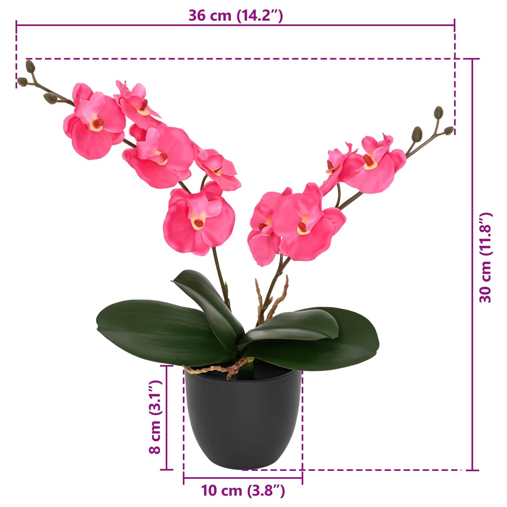 vidaXL Künstliche Orchideen Pflanze Rot 36 x 10 x 30 cm