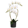 vidaXL Künstliche Orchideenpflanze mit Topf Weiß 45 x 15 x 65 cm