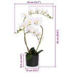 vidaXL Künstliche Orchideenpflanze mit Topf Weiß 45 x 15 x 65 cm
