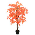 vidaXL Künstlicher Ahornbaum Rot 80 x 16 x 120 cm Stoff und Holz