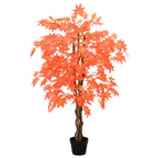 vidaXL Künstlicher Ahornbaum Rot 80 x 16 x 120 cm Stoff und Holz