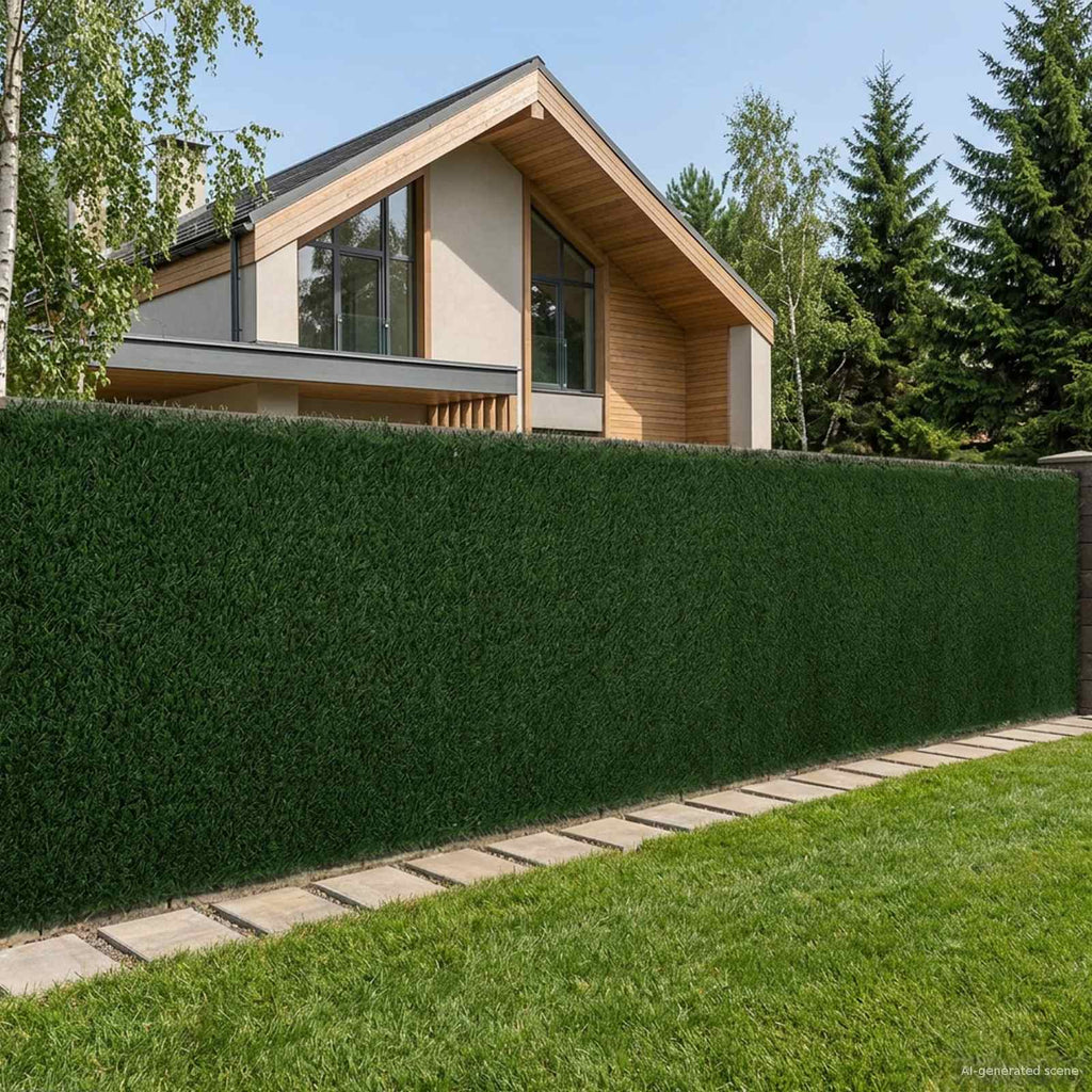 vidaXL Künstlicher Zaun Dunkelgrün 1 x 4 m PVC und Stahl