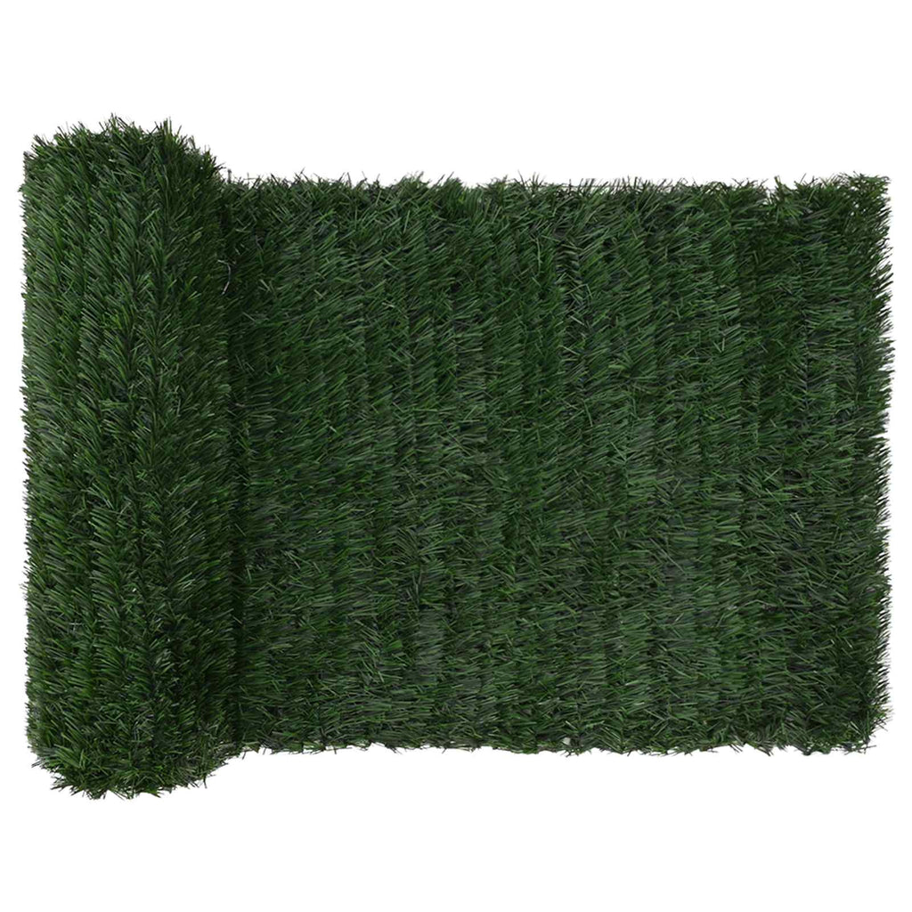 vidaXL Künstlicher Zaun Dunkelgrün 1 x 4 m PVC und Stahl