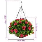 vidaXL Künstliche Blumen Rosig 33 x 33 x 44 cm PE und Stahl