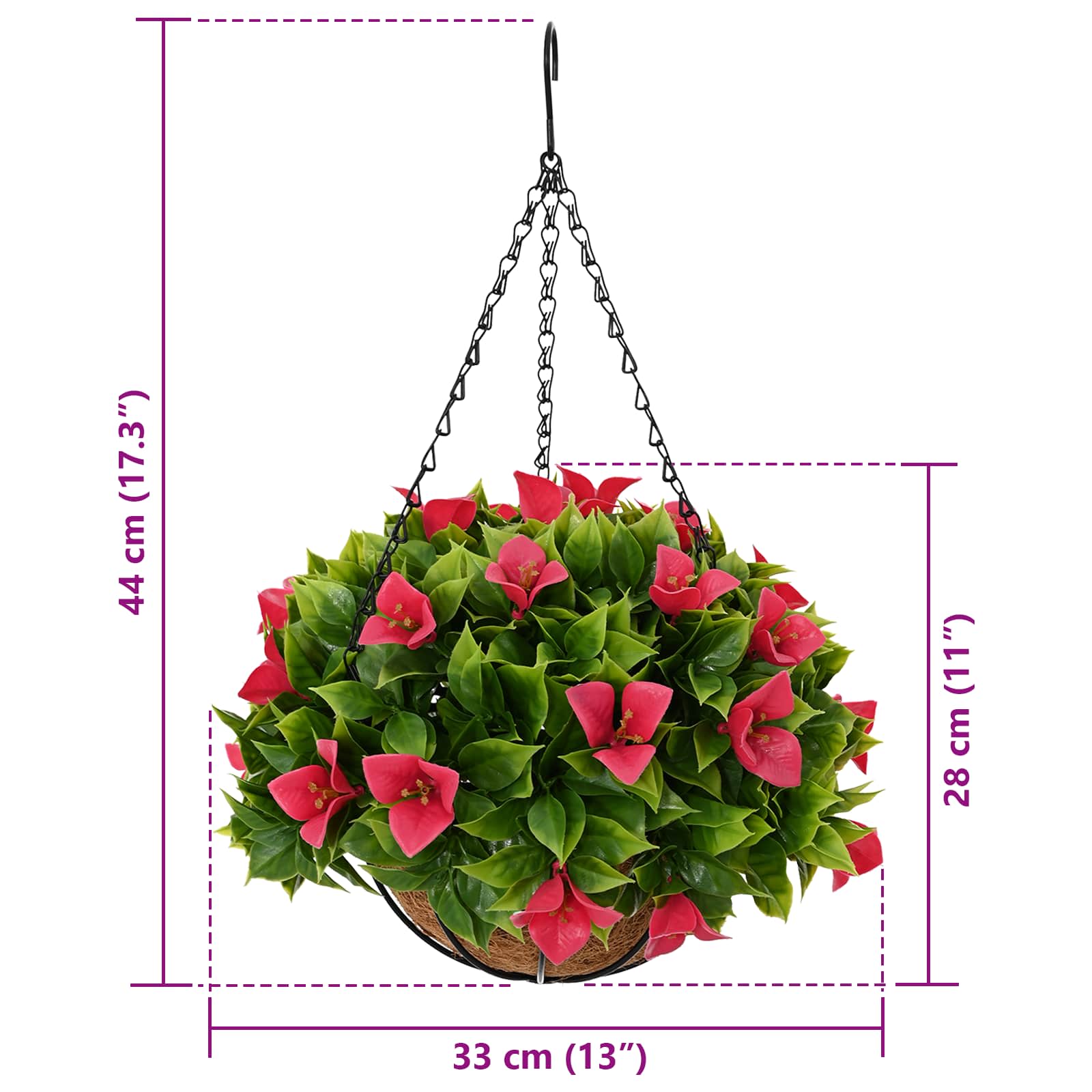 vidaXL Künstliche Blumen Rosig 33 x 33 x 44 cm PE und Stahl