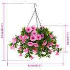 vidaXL Künstliche Blumen Rosa 55 x 50 x 57 cm PE und Stahl