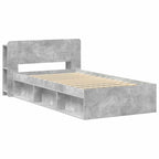 vidaXL Bettgestell mit Stauraum Betongrau 75 x 190 cm Holzwerkstoff