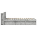 vidaXL Bettgestell mit Stauraum Betongrau 75 x 190 cm Holzwerkstoff