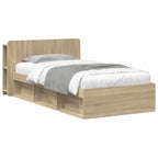 vidaXL Bettgestell mit Stauraum Sonoma-Eiche 75 x 190 cm Holzwerkstoff