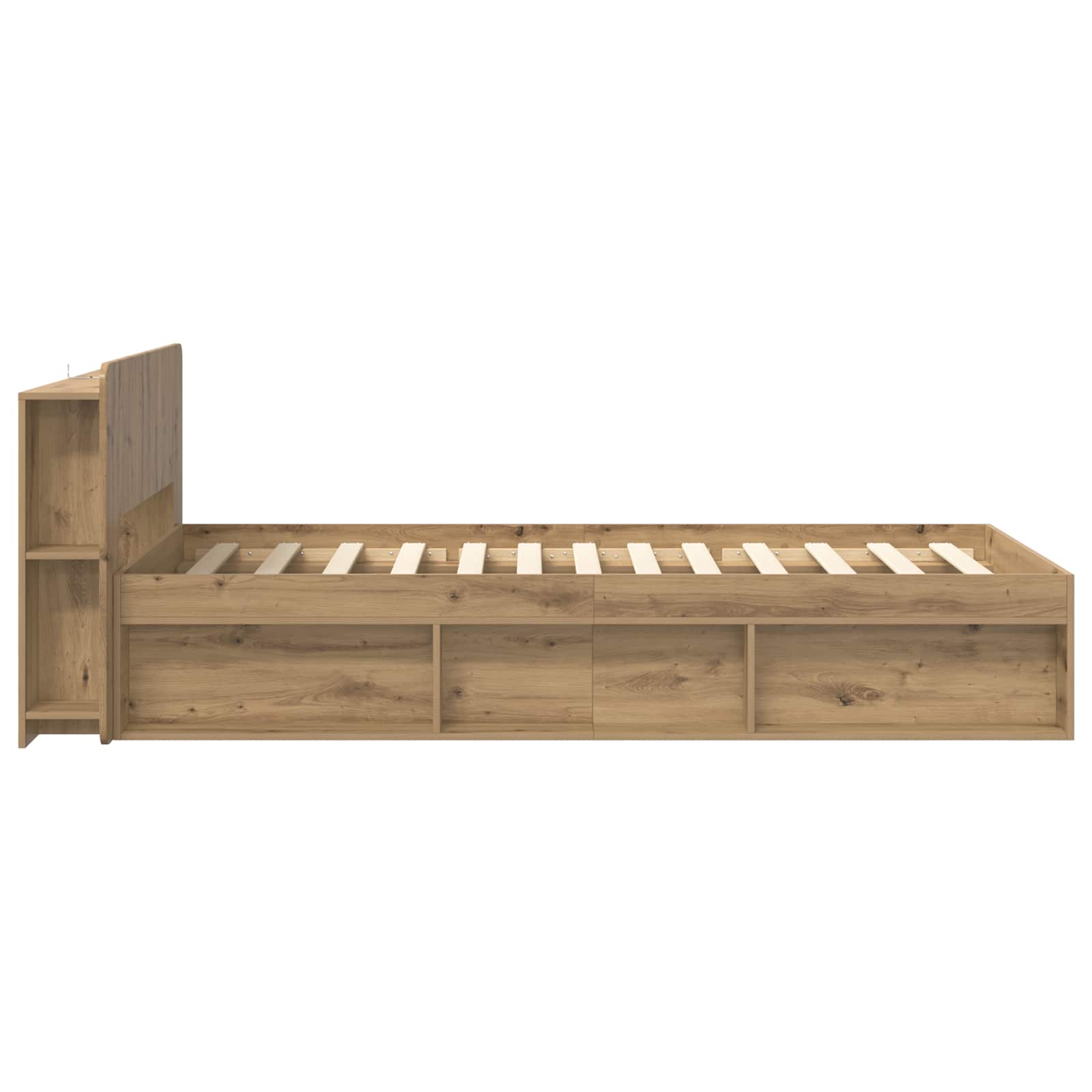 vidaXL Bettgestell mit Stauraum Artisan-Eiche 100 x 200 cm