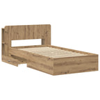 vidaXL Bettgestell mit Stauraum Artisan-Eiche 100 x 200 cm