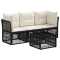 vidaXL Gartensofa-set 4 pcs Schwarz Poly-Rattan