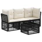vidaXL Gartensofa-set 4 pcs Schwarz Poly-Rattan